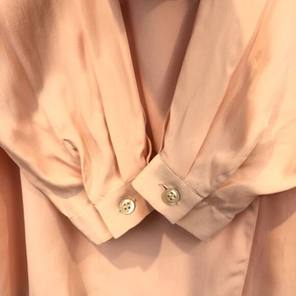 Emporio Armani Silk Blend Double Breasted Button Front Long Sleeve Blouse 40 - Picture 10 of 12